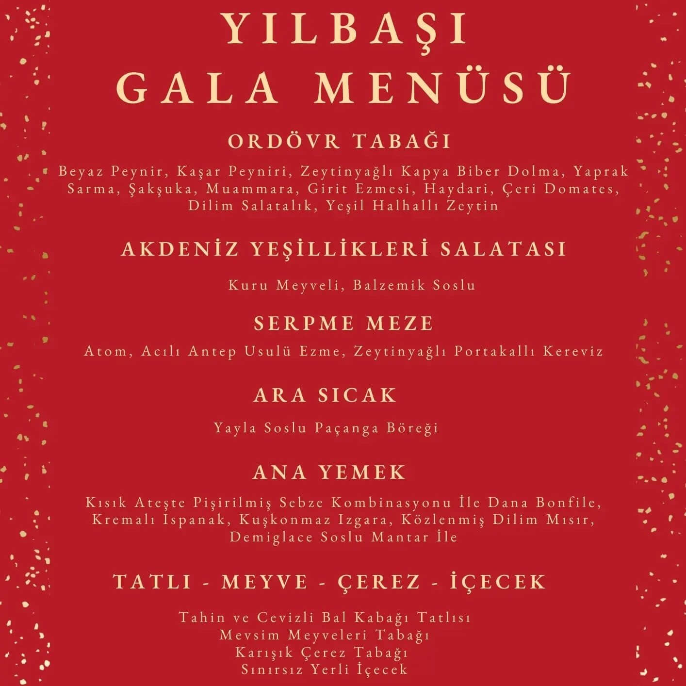 Unutamayacağınız Yeni Yıl Coşkusunu Sevdiklerinizle Beraber Doğanın Tam Kalbinde Yaşamaya Ne Dersiniz? 2024 Yılına Muhteşem Konserler İle Feel & Live Hotel Sapanca'da Merhaba Diyoruz! Çağla Horlar ve İlker Gökkaya konserleriyle doyasıya eğlence... Yetişkin ve Çocuklar İçin Özel Aktiviteler ve Eğlenceler İle Zengin Gala Menüsü Eşliğindeki Konserler İçin Oda Rezervasyonunuzu Hemen Yapın. Yılbaşı Dönemi Paketlerimiz İle İlgili Bilgi Almak ve Bu Unutulmaz Gecenin Bir Parçası Olmak İçin; 0532 410 5422 0530 775 0724 Feel & Live Hotel Sapanca Yılbaşı Programı 2024 2 Gece ve 3 Gecelik Paketler ve Avantajlı Fiyatlar Açık Büfe Kahvaltı ve Açık Büfe Akşam Yemekleri 30 Aralık Akşamı Havuz Başı Dj Party ve Gece Barbekü Sucuk-Ekmek 31 Aralık İlker Gökkaya Konseri 31 Aralık Çağla Horlar Konseri Muhteşem Gala Yemeği Sınırsız İçecek Çocuklar İçin Özel Menü Çocuklar İçin Palyaço ve Eğitmenler Eşliğinde Eğlence ve Aktiviteler Otel Odaları ve Villalar da Alternatifli Konaklama İmkanı Odalarda Ücretsiz Minibar ve İkramlar>