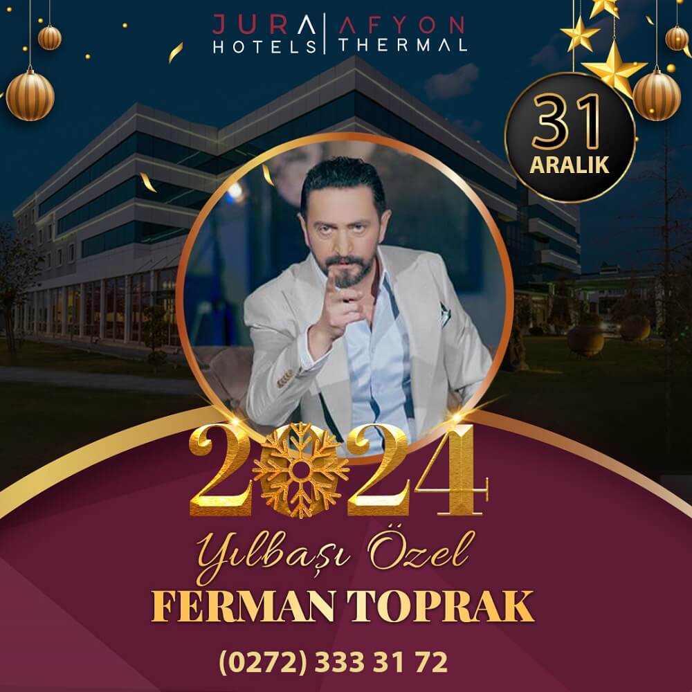 Jura Hotels Afyon Termal Yılbaşı Programı 2024 2024'ü Jura Hotels Afyon Thermal'de Ferman Toprak ile birlikte karşılayın! 31 Aralık Yılbaşı Özel programımıza rezervasyon yaptırmak için lütfen bizimle iletişime geçin. Rezervasyon ve Detaylı Bilgi için : 0272 333 31 72>